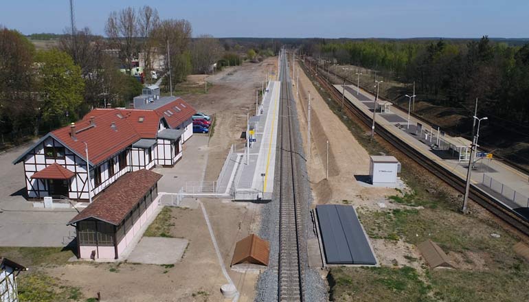 Ujęcia z lotu ptaka - Miejscowość Rudna i infrastruktura kolejowa