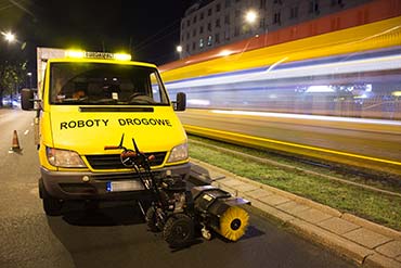 Zdjęcia nocne dla firmy Euroasflat - modernizacja przejść dla pieszych w Warszawie