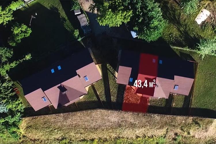 Drone X Vision - zdjęcie z drona z filmu sprzedażowego segmentów domków - Podlaskie