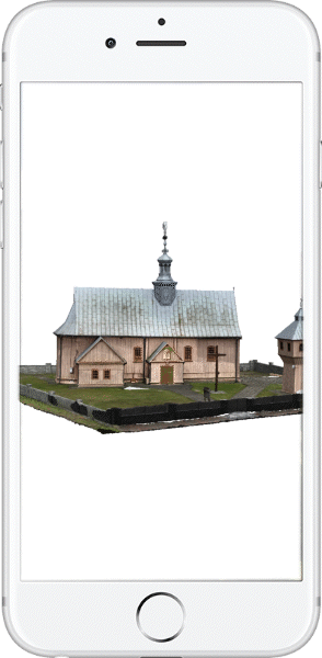 Model 3d kościoła wykonany ze zdęć z drona