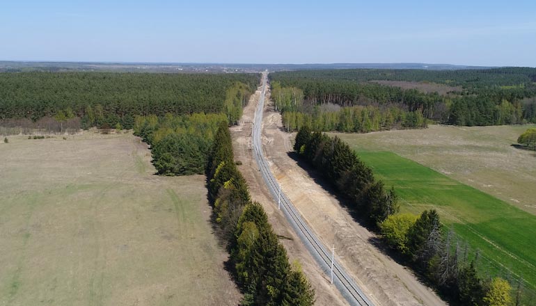 Ujęcia z drona na sprzedaż - linia kolejowa Głogów - Lubin - Legnica