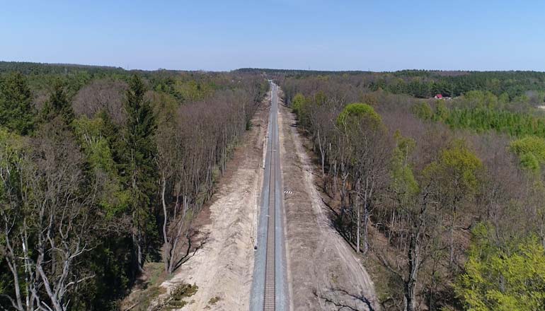 Ujęcia z drona na sprzedaż - linia kolejowa Głogów - Lubin - Legnica