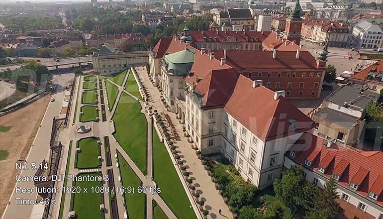 Ujęcia stockowe z powietrza na sprzedaż Zamku Królewskiego w Warszawie - część 3