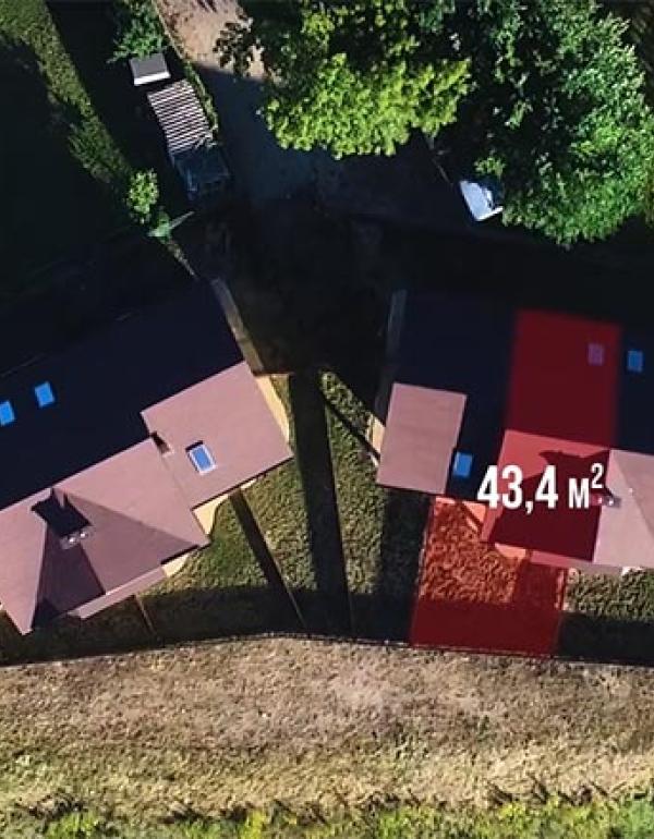 Drone X Vision - zdjęcie z drona z filmu sprzedażowego segmentów domków - Podlaskie
