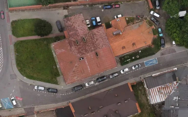 Ortofototomapa budynku w Tarnowie - ze zdjęć dronem - drone x vision