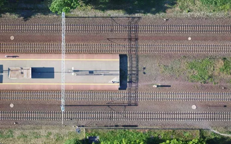 Ortofotomapa sieci trakcyjne w Warszawie - drone x vision